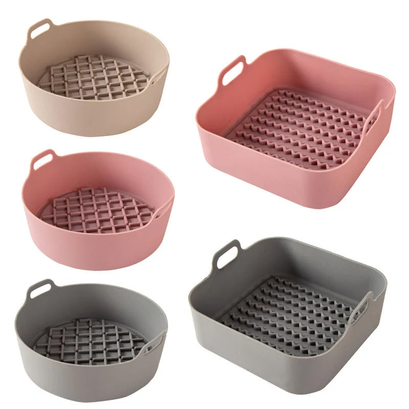 Air fryer silicone pot replacement liners in various colours and sizes