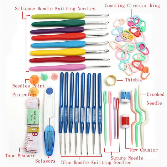 Premium handcrafted crochet set with aluminium hooks, yarn, and storage case