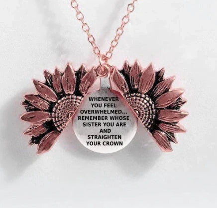 Elegant Sunflower Double-layer Lettering Necklace in various colours
