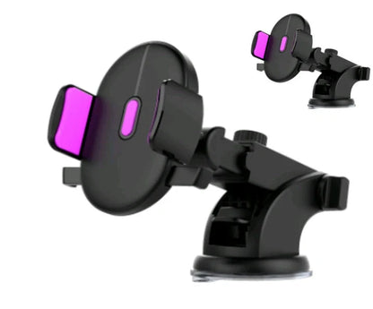 Telescopic car phone holder with suction cup and 360-degree rotation