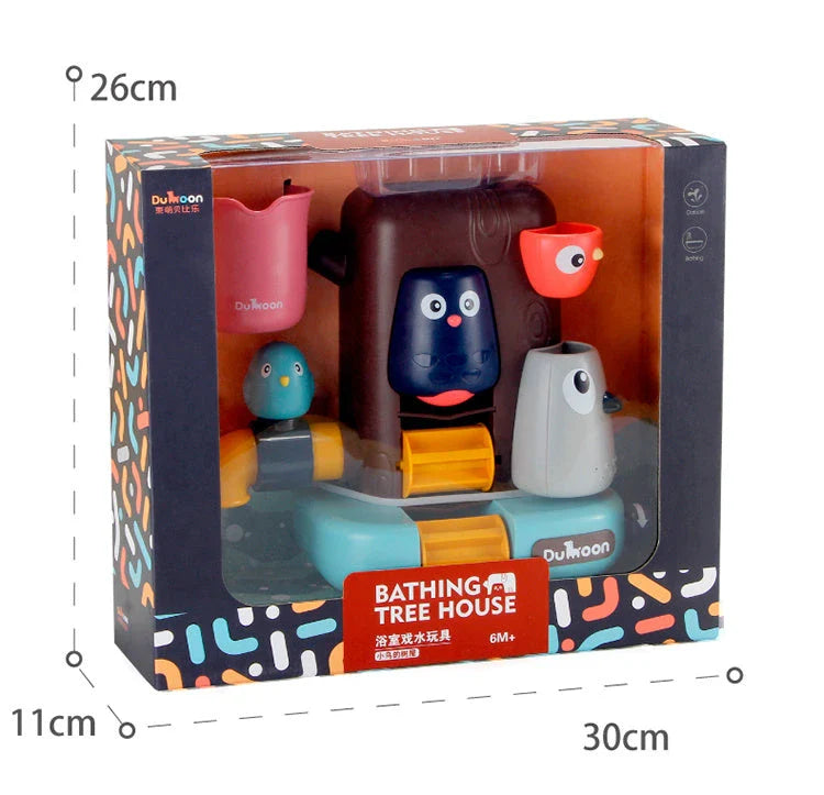 Delightful bird-shaped water toy with suction cups for secure placement in the bathtub, providing endless entertainment and healthy development for children during bath time.
