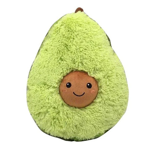 Soft and cuddly plush avocado-shaped pillow in various sizes, perfect for decoration, relaxation, and playtime