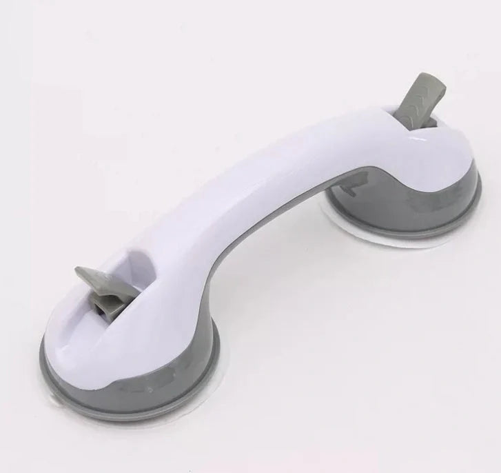 Durable ABS plastic bathroom handrail with suction cups for anti-skid safety support