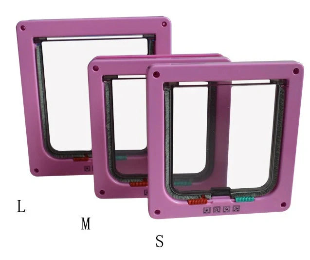 4 Way Lockable Pet Door Security Flap in ABS Plastic for cats and small dogs
