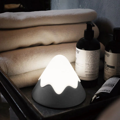Snow Mountain Induction Night Light with warm white LEDs and compact design