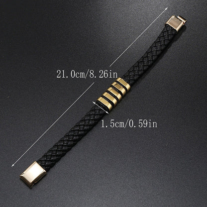 Handcrafted multi-layer leather woven bracelet in various colours