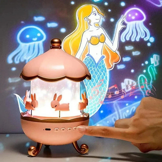 USB rechargeable space rotation night light projector for kids room with 12 films