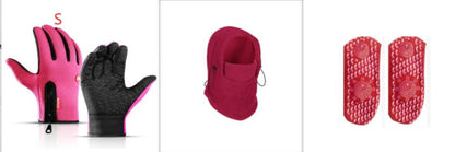 Versatile outdoor winter headwear with a warm fleece hat, face mask, and neck scarf for cold weather protection