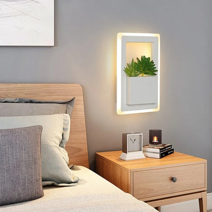Modern white LED bedside wall lamp with anti-blue light technology and European design