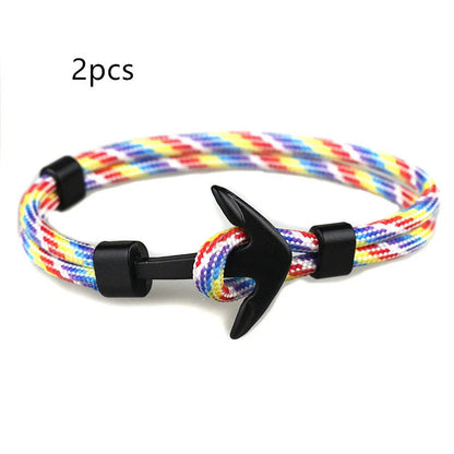 Anchor Bracelet featuring a nautical symbol on a cotton-linen rope