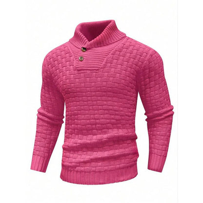 Men's slim button turtleneck sweater in various colours for stylish winter wear