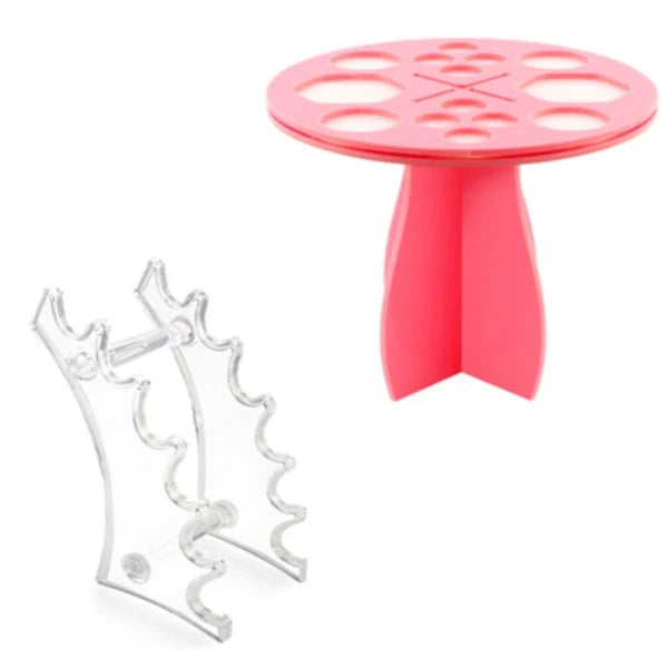 14-hole makeup brush holder in various colours for organising and drying brushes