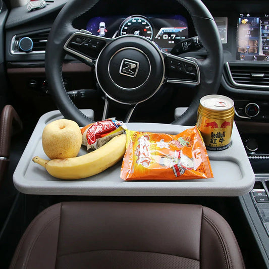 Steering Wheel Laptop Desk - Adjustable, Ergonomic, and Universally Compatible Car Accessory