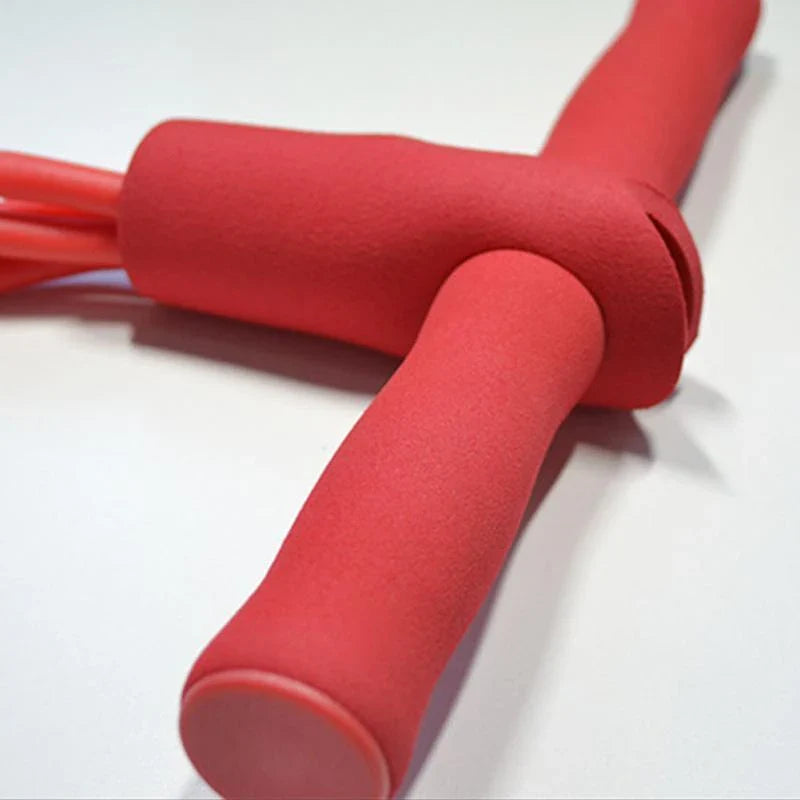 Premium resistance bands set with natural latex and EVA foam for full-body workouts