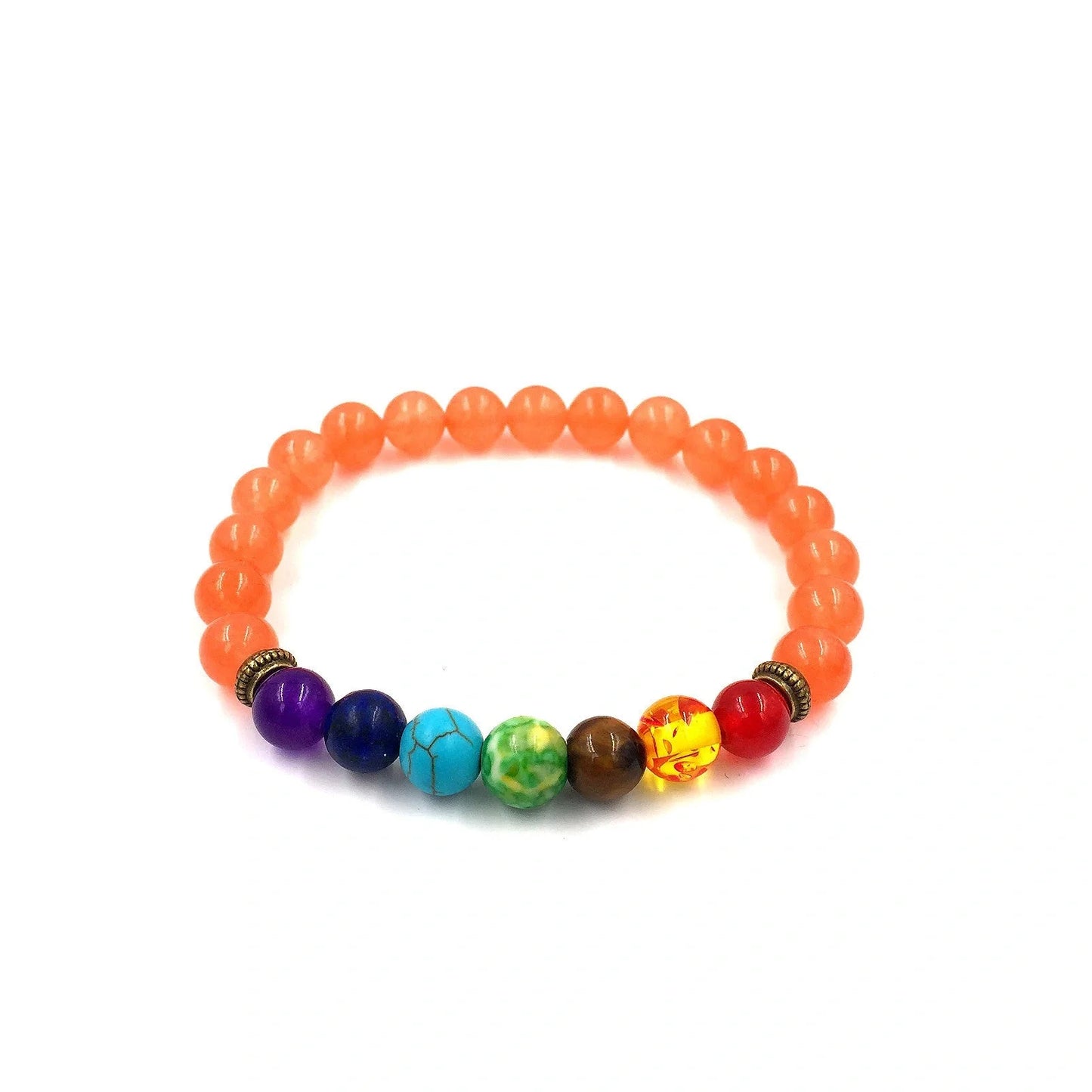 Stylish 8mm Agate Volcanic Stone Chakra Bracelet in various colours