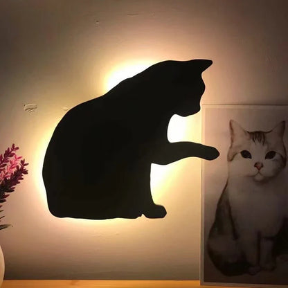 A stylish cat-shaped smart sensor night light that automatically illuminates a room when motion is detected, creating a warm and cozy atmosphere.