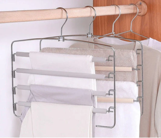 Premium pants organiser with soft EVA foam tubes, 360-degree rotating hooks, and a foldable, space-saving design