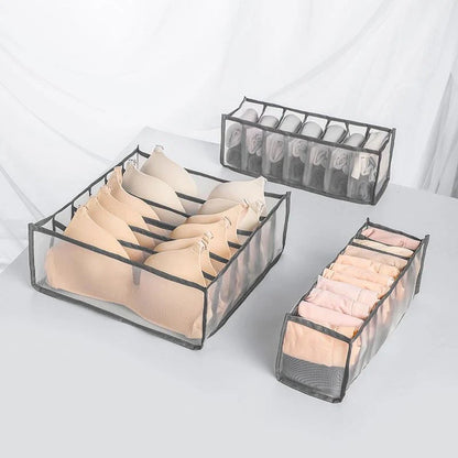 Drawer Type Finishing Grid Underwear Closet Storage Box in various colours