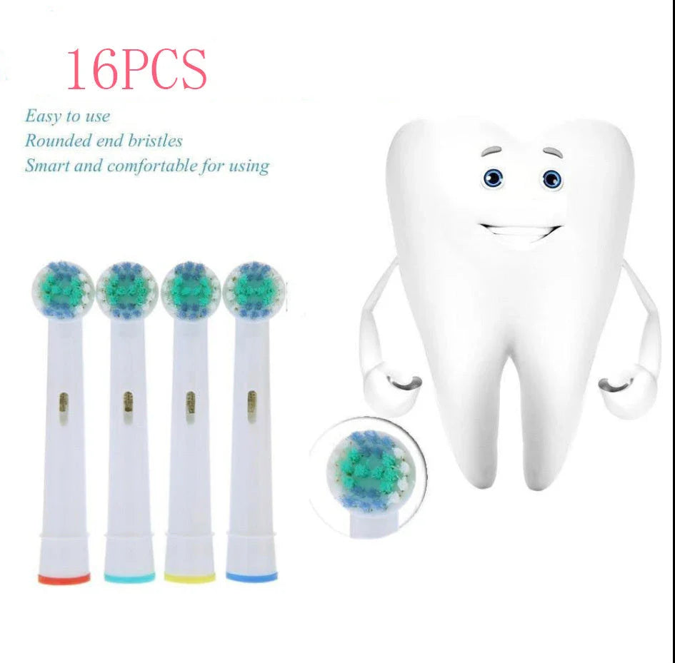 Premium Oral-B compatible electric toothbrush heads with durable construction and thorough cleaning action for a brighter, healthier smile.