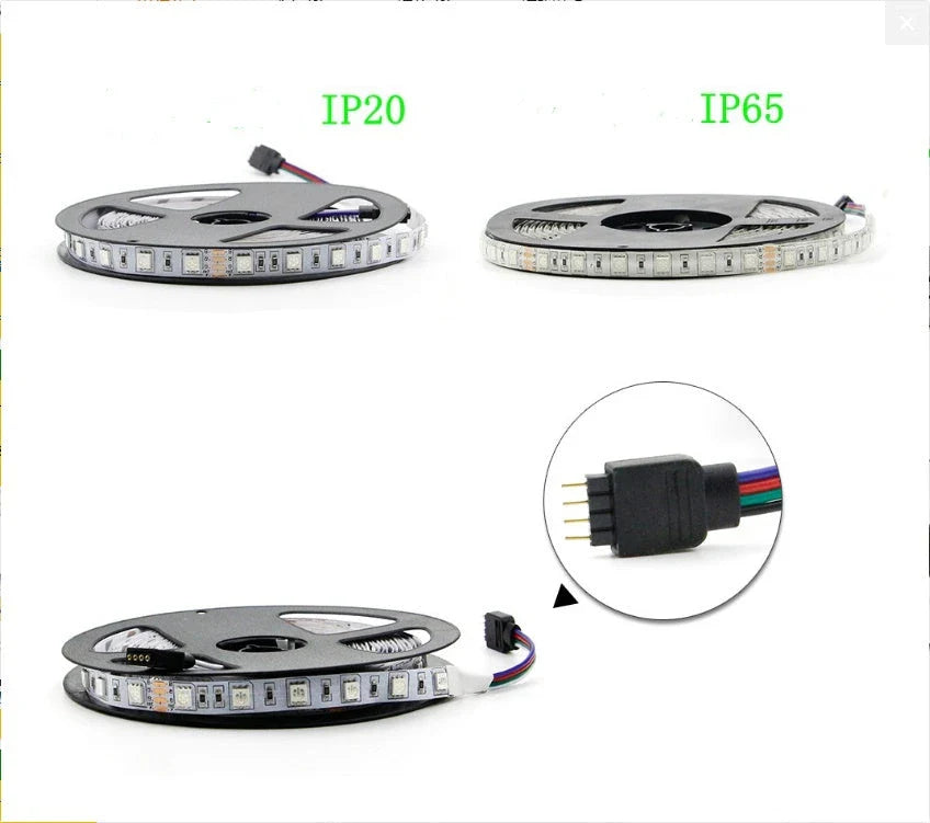 Stunning 60-Bead LED Light Strips with Waterproof Epoxy Coating for Versatile Illumination