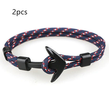 Anchor Bracelet featuring a nautical symbol on a cotton-linen rope