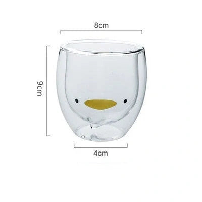3D double-layer panda cup with skull design and festive inner Christmas tree