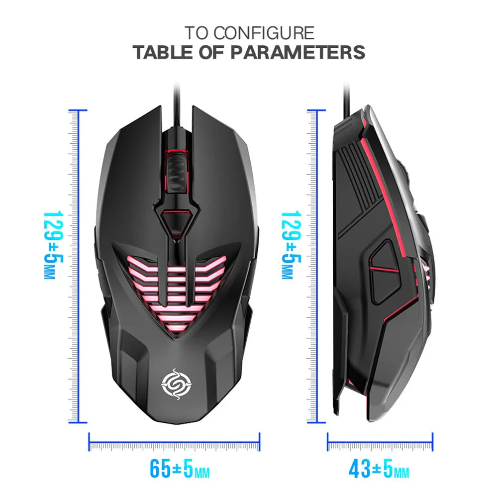 Premium USB wired gaming mouse for office and laptops with ergonomic design and high precision.