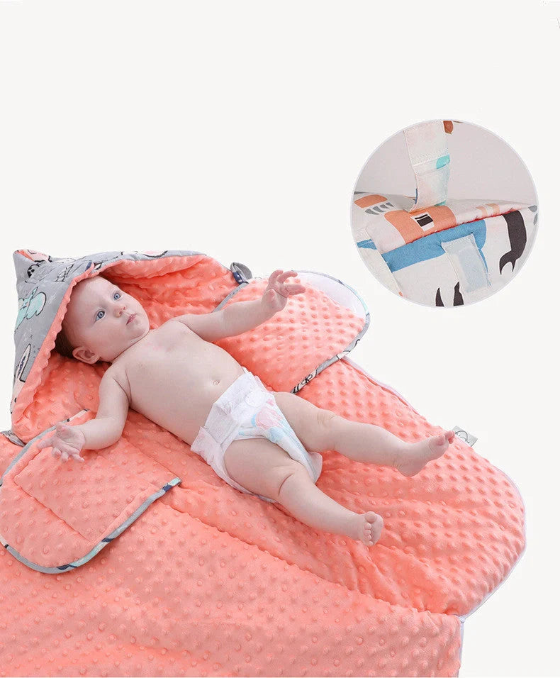 Newborn baby blanket with warm fleece and stroller cover, 80x46cm