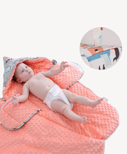Newborn baby blanket with warm fleece and stroller cover, 80x46cm