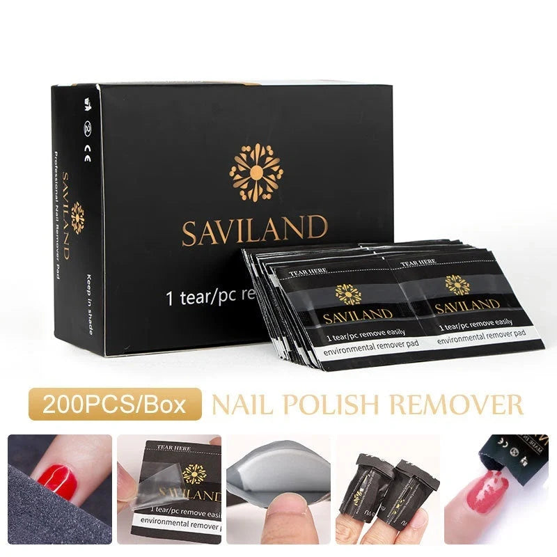 Nail polish remover wraps with self-contained cotton for quick and easy polish removal