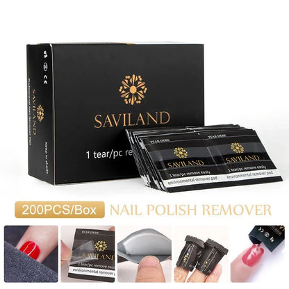 Nail polish remover wraps with self-contained cotton for quick and easy polish removal
