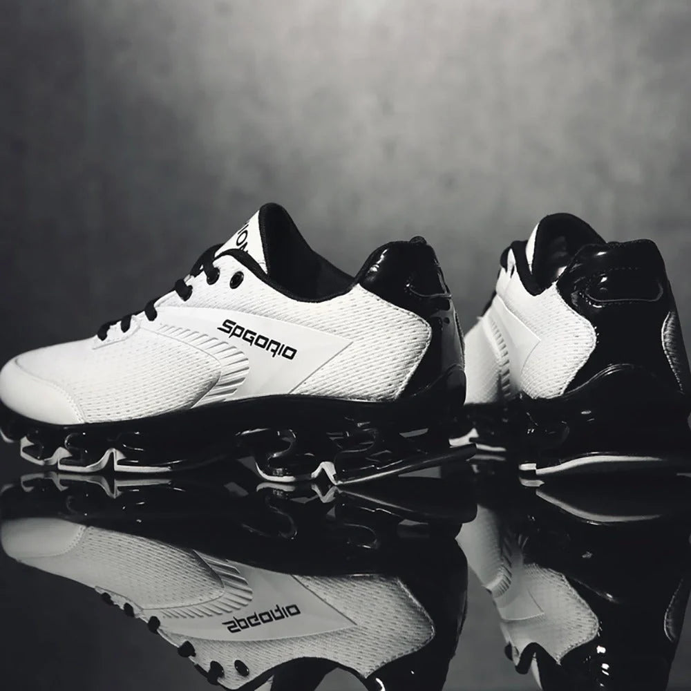 Blade Warrior Sneakers in green, white, black, and red with breathable mesh upper