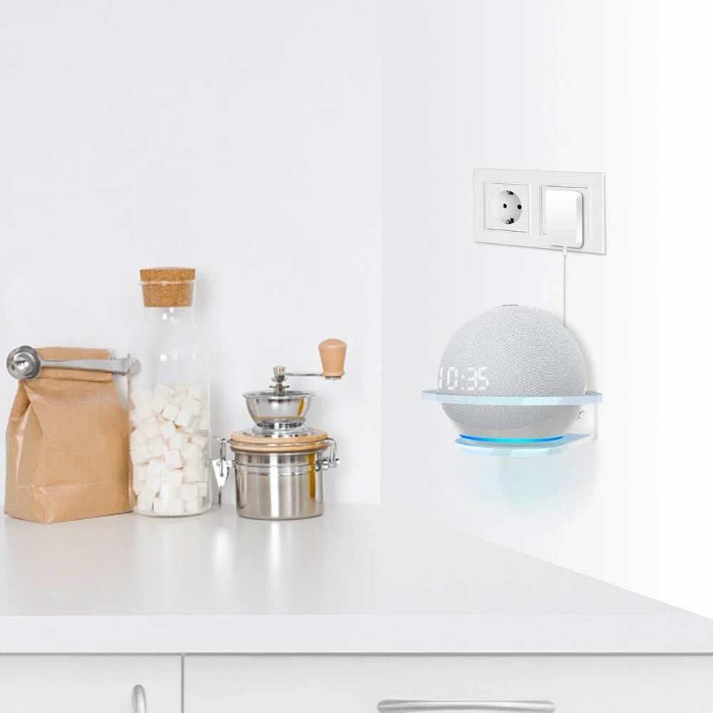 Stylish wall mount bracket designed for the Echo Dot 4 smart speaker, featuring a modern design and easy installation
