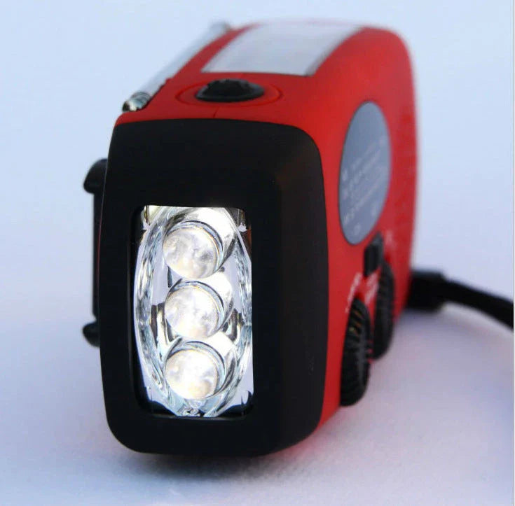 Portable Solar Hand Crank Radio with USB Charging and Flashlight - Versatile Off-Grid Power and Illumination for Outdoor Adventures and Emergency Preparedness