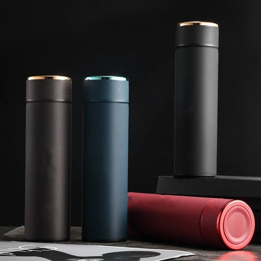 Versatile business mug with touch-sensitive temperature display, available in various colors and sizes