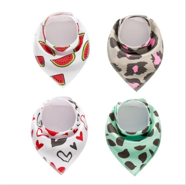 Stylish baby bibs set with arrow, wave, and triangle prints, perfect for keeping your baby clean and fashionable.