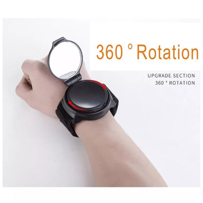 Wrist riding rear view mirror with 360° rotation and anti-slip mat for cyclists