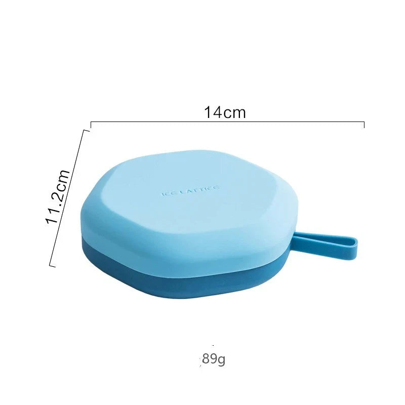 Silicone hexagon-shaped 3D ice cube tray with lid, available in various colours