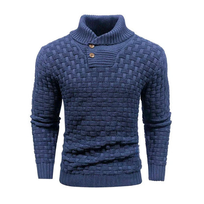Men's slim button turtleneck sweater in various colours for stylish winter wear