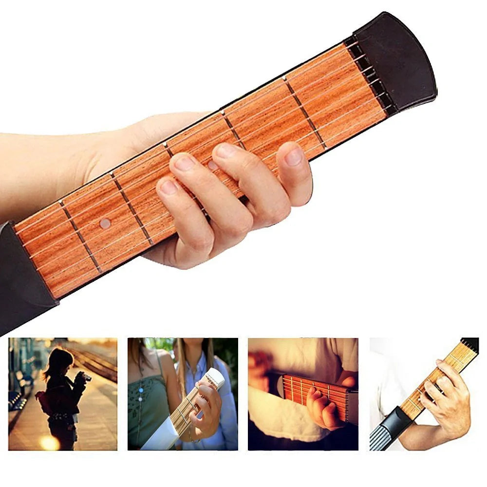 Pocket Guitar portable practice tool for beginners with 6 strings and 4 frets