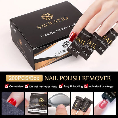 Nail polish remover wraps with self-contained cotton for quick and easy polish removal