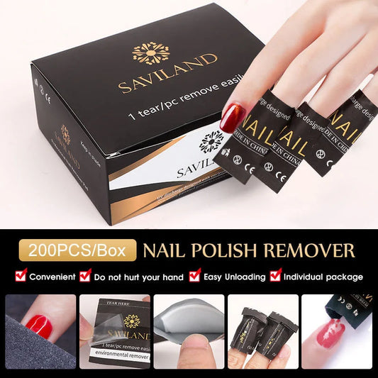 Nail polish remover wraps with self-contained cotton for quick and easy polish removal