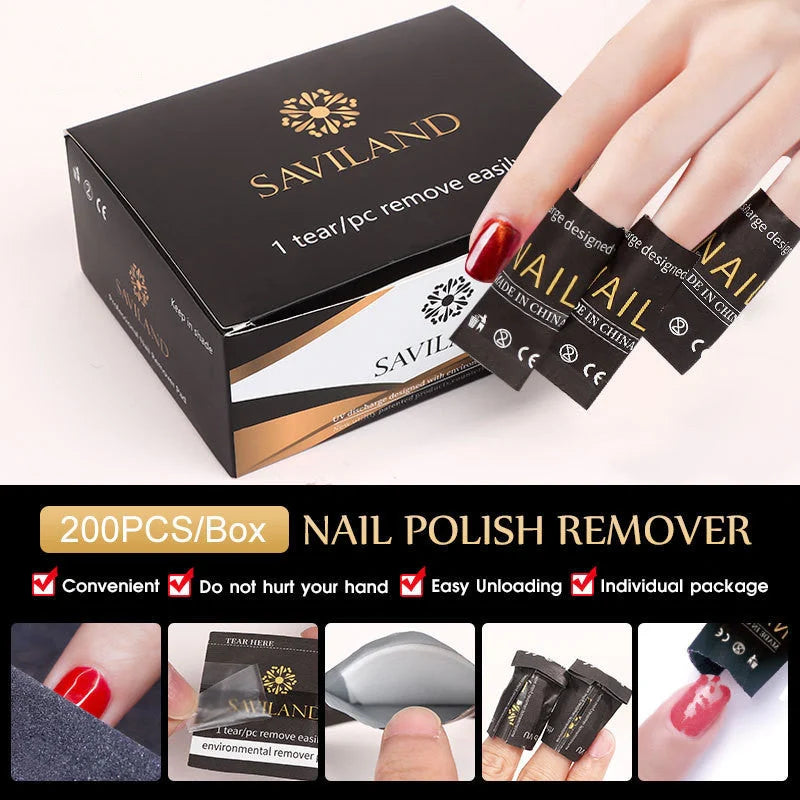 Nail polish remover wraps with self-contained cotton for quick and easy polish removal