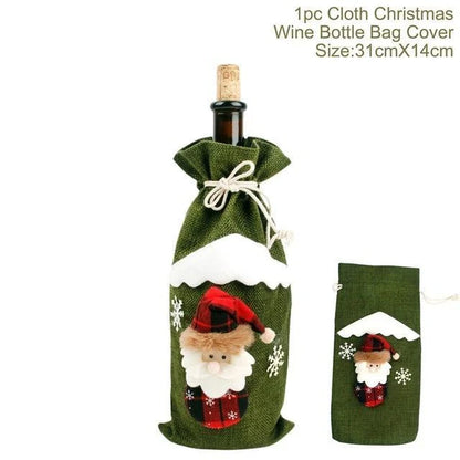 Festive Christmas wine bottle socks in vibrant colours, 14cm x 31cm