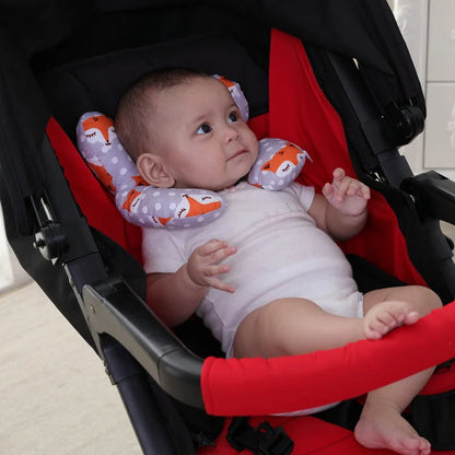 U-shaped baby head support pillow in pure cotton for car safety seats