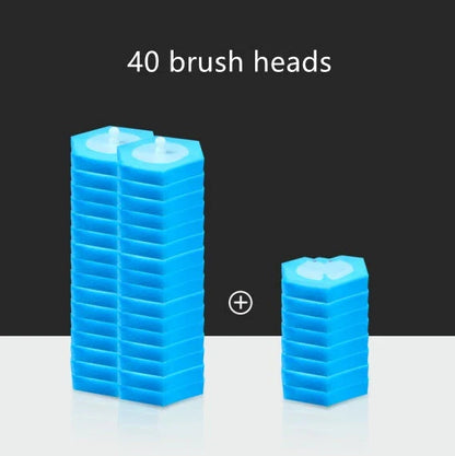 Premium disposable toilet brush with plastic, sponge, and scratch-resistant cloth for effective and hygienic bathroom cleaning
