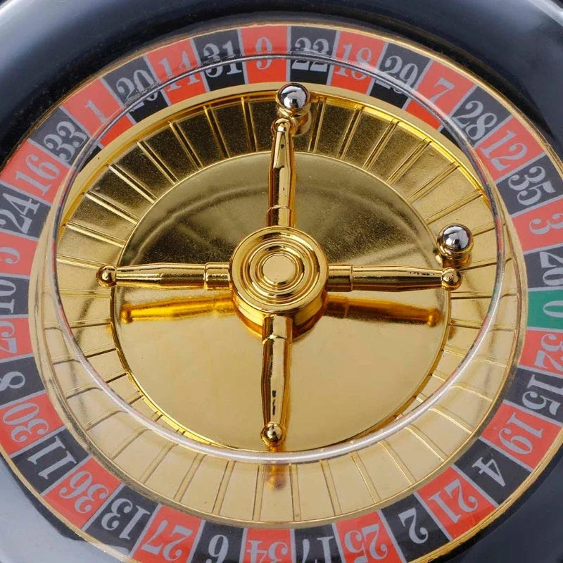 Elegant acrylic and glass roulette game set with spinning wheel and shot glasses, perfect for lively social gatherings