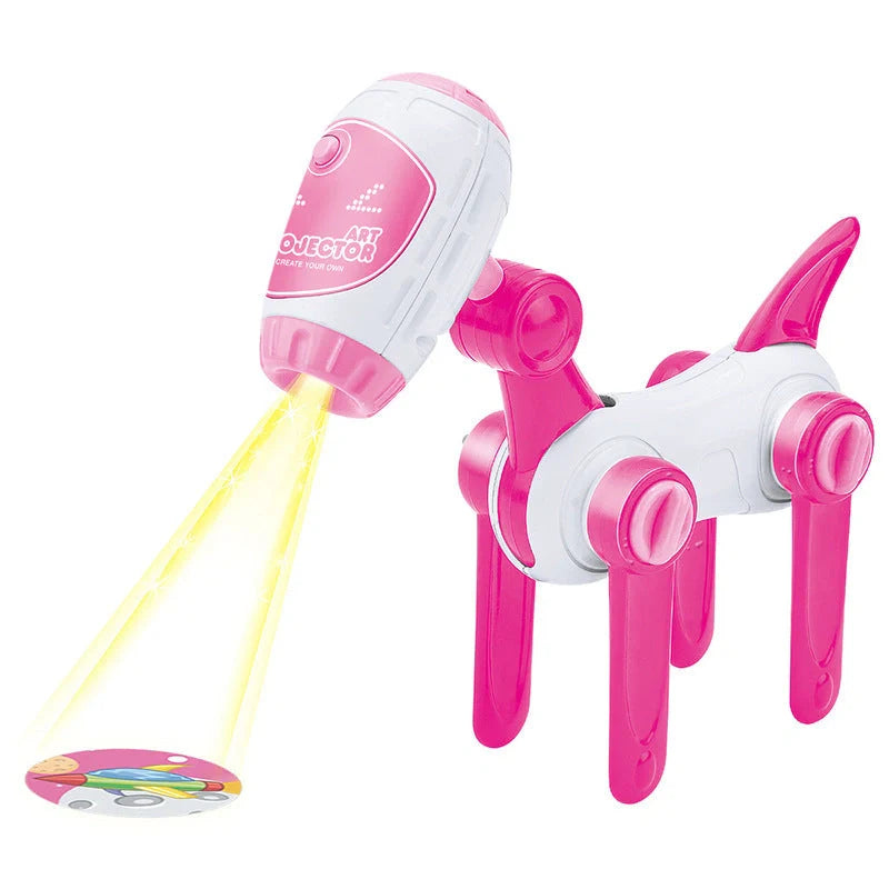Smart projection painting toy for children, available in pink, black, and blue