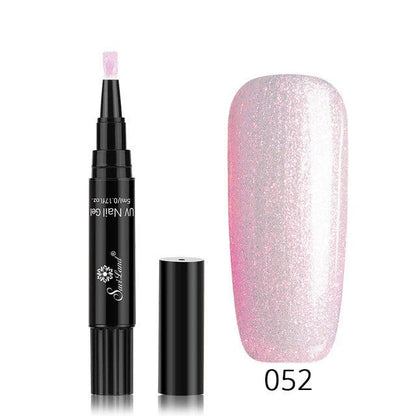 3-in-1 Gel Nail Varnish Pen with Glitter for easy one-step nail art