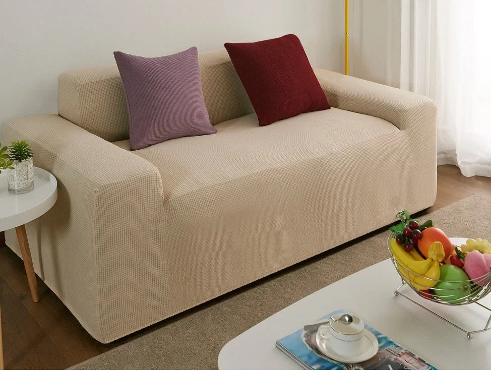 Waterproof polar fleece sofa slipcover in various colours protecting your living room furniture